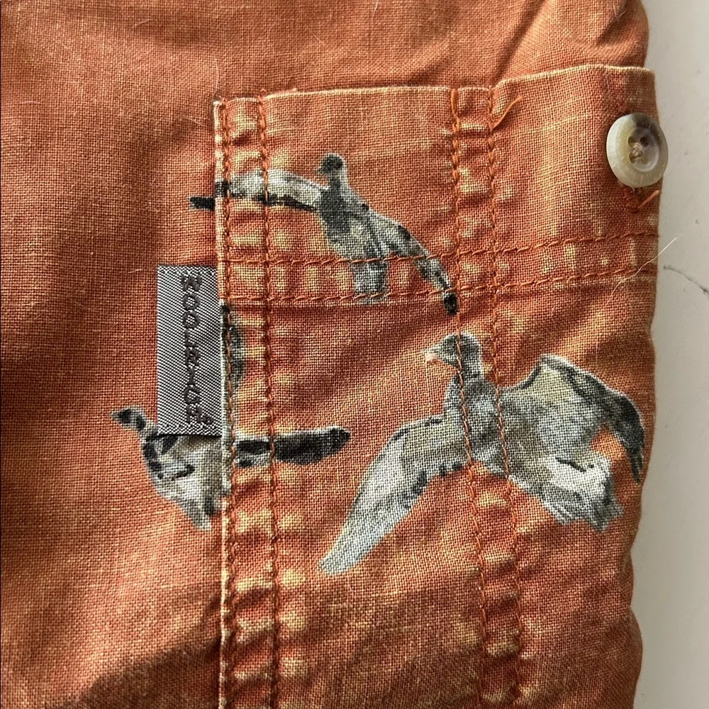 Woolrich men’s mountain run shirt, L/S, medium, rust color with flying ducks - Picture 4 of 7